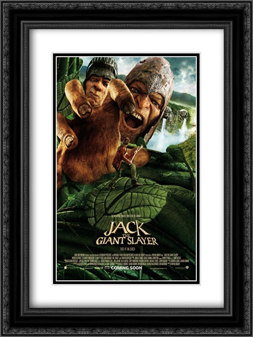 Jack the Giant Slayer 18x24 Black Ornate Wood Framed Movie Poster with Double Matting