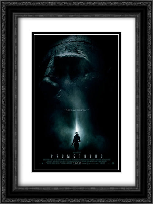 Prometheus 18x24 Black Ornate Wood Framed Movie Poster with Double Matting