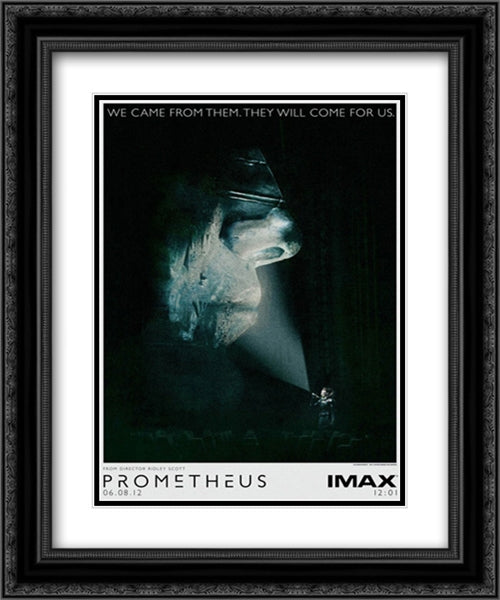 Prometheus 20x24 Black Ornate Wood Framed Movie Poster with Double Matting