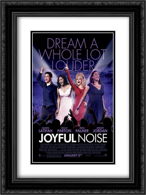 Joyful Noise 18x24 Black Ornate Wood Framed Movie Poster with Double Matting