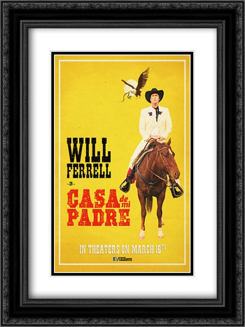 Casa de mi Padre 18x24 Black Ornate Wood Framed Movie Poster with Double Matting