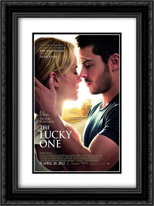 The Lucky One 18x24 Black Ornate Wood Framed Movie Poster with Double Matting
