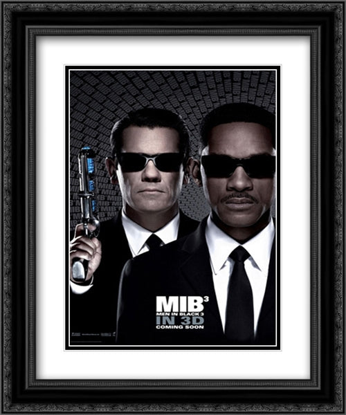 Men in Black 3 20x24 Black Ornate Wood Framed Movie Poster with Double Matting