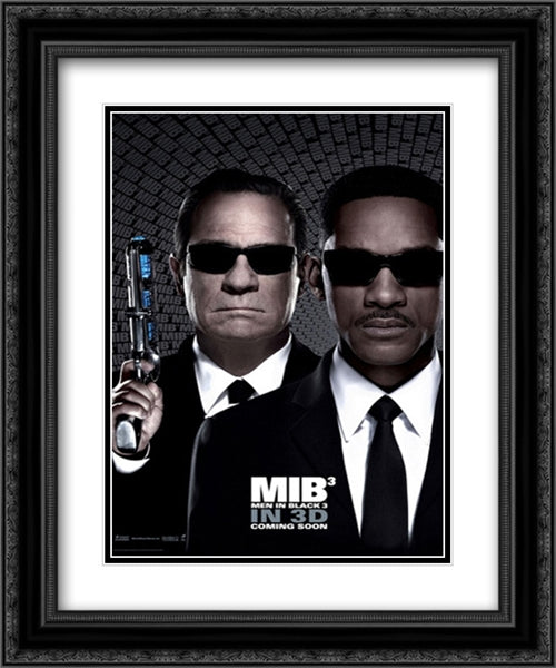 Men in Black 3 20x24 Black Ornate Wood Framed Movie Poster with Double Matting