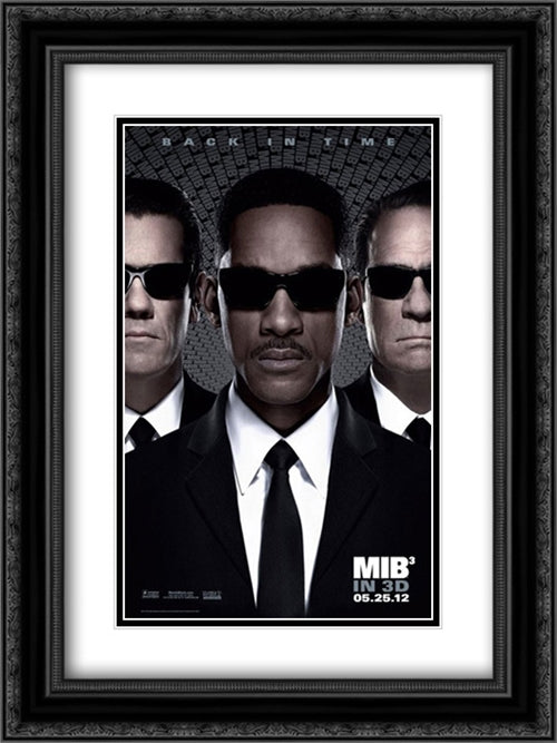 Men in Black 3 18x24 Black Ornate Wood Framed Movie Poster with Double Matting