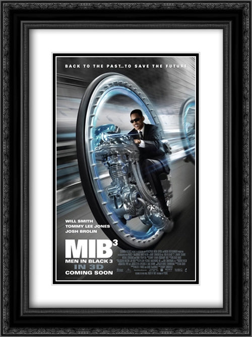Men in Black 3 18x24 Black Ornate Wood Framed Movie Poster with Double Matting