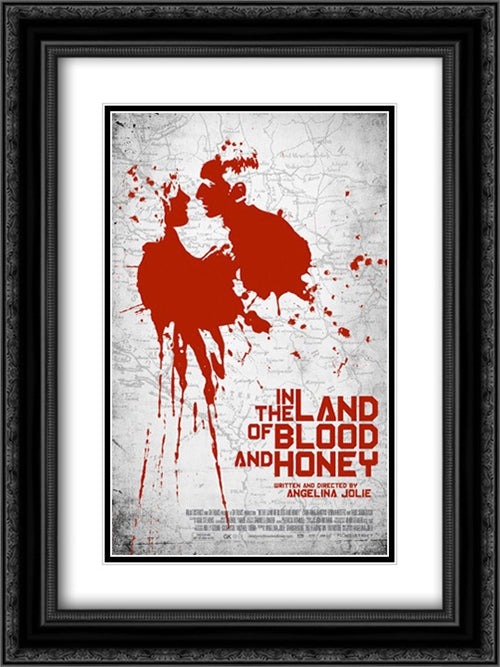In the Land of Blood and Honey 18x24 Black Ornate Wood Framed Movie Poster with Double Matting