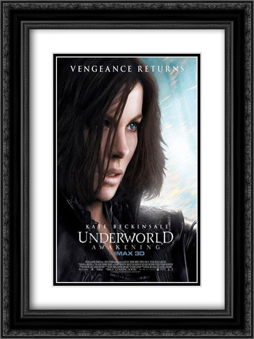 Underworld: Awakening 18x24 Black Ornate Wood Framed Movie Poster with Double Matting