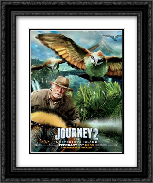 Journey 2: The Mysterious Island 20x24 Black Ornate Wood Framed Movie Poster with Double Matting