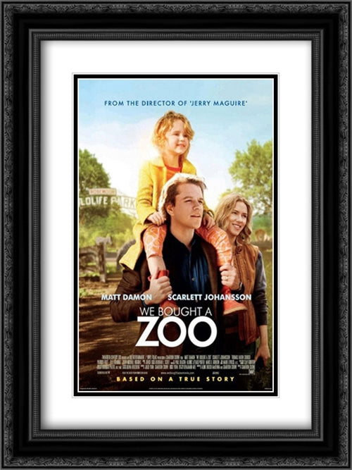 We Bought a Zoo 18x24 Black Ornate Wood Framed Movie Poster with Double Matting