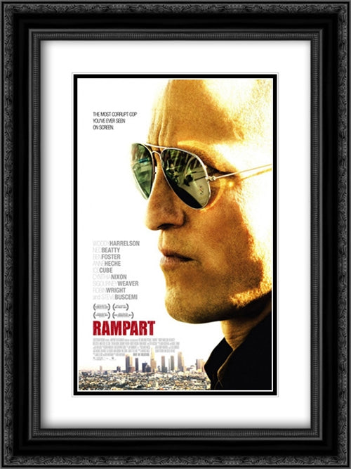 Rampart 18x24 Black Ornate Wood Framed Movie Poster with Double Matting