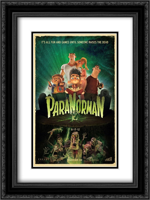 Paranorman 18x24 Black Ornate Wood Framed Movie Poster with Double Matting