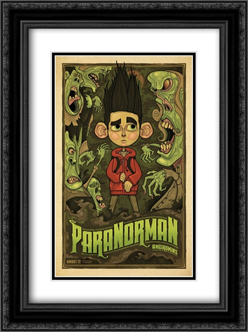 Paranorman 18x24 Black Ornate Wood Framed Movie Poster with Double Matting
