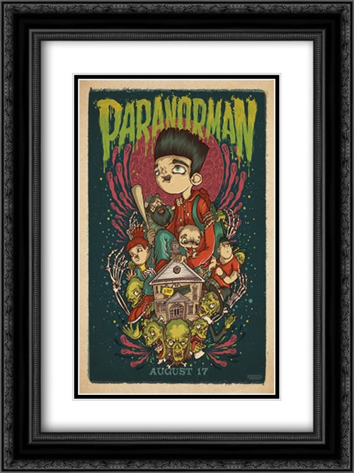 Paranorman 18x24 Black Ornate Wood Framed Movie Poster with Double Matting