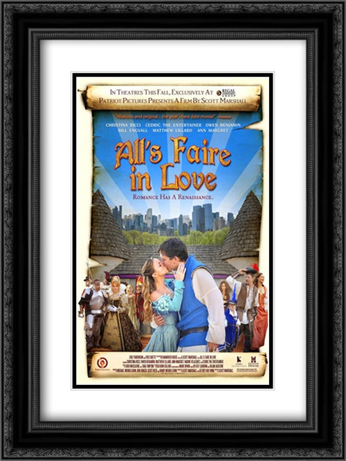 All's Faire in Love 18x24 Black Ornate Wood Framed Movie Poster with Double Matting