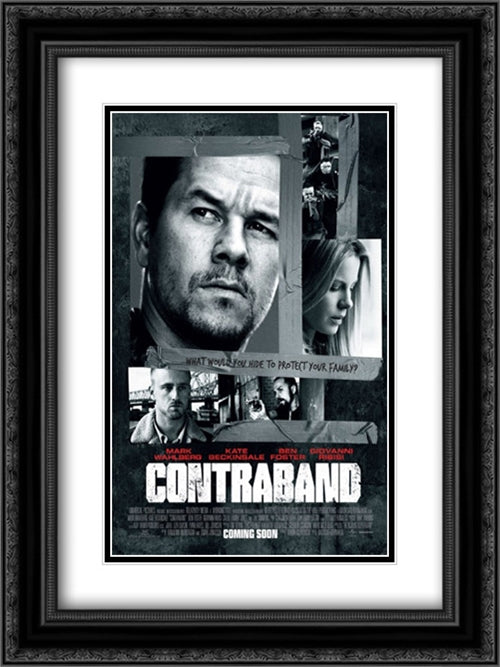 Contraband 18x24 Black Ornate Wood Framed Movie Poster with Double Matting