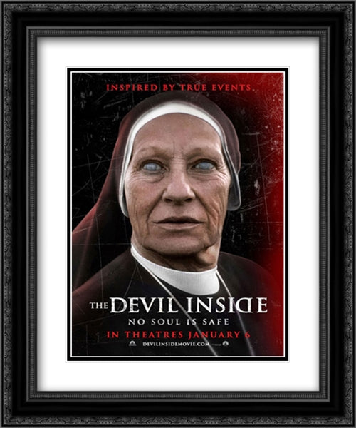 The Devil Inside 20x24 Black Ornate Wood Framed Movie Poster with Double Matting