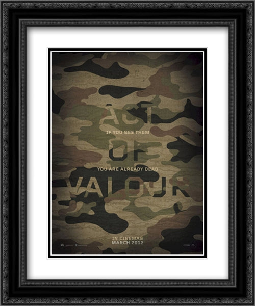 Act of Valor 20x24 Black Ornate Wood Framed Movie Poster with Double Matting