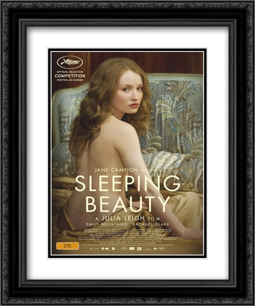 Sleeping Beauty 20x24 Black Ornate Wood Framed Movie Poster with Double Matting