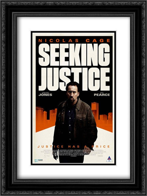 Seeking Justice 18x24 Black Ornate Wood Framed Movie Poster with Double Matting