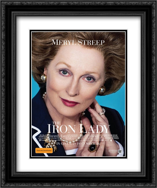 The Iron Lady 20x24 Black Ornate Wood Framed Movie Poster with Double Matting