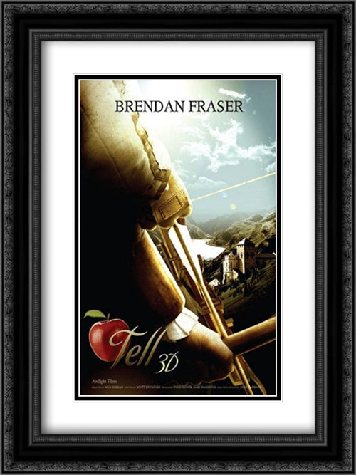 Tell 3D 18x24 Black Ornate Wood Framed Movie Poster with Double Matting