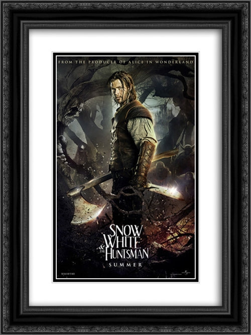 Snow White and the Huntsman 18x24 Black Ornate Wood Framed Movie Poster with Double Matting