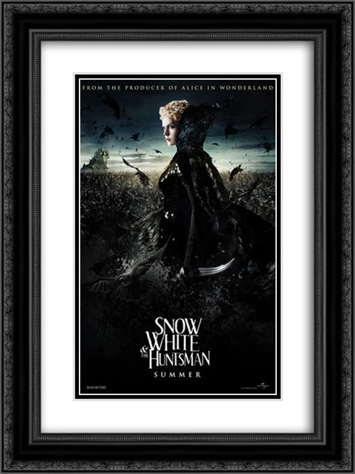 Snow White and the Huntsman 18x24 Black Ornate Wood Framed Movie Poster with Double Matting