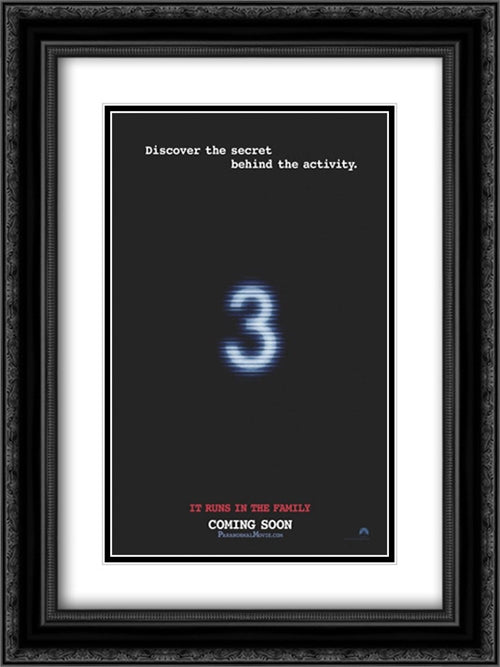 Paranormal Activity 3 18x24 Black Ornate Wood Framed Movie Poster with Double Matting