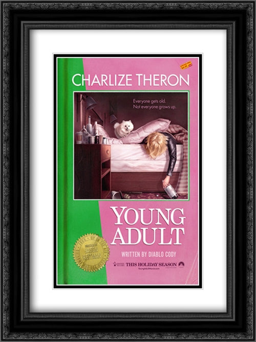 Young Adult 18x24 Black Ornate Wood Framed Movie Poster with Double Matting