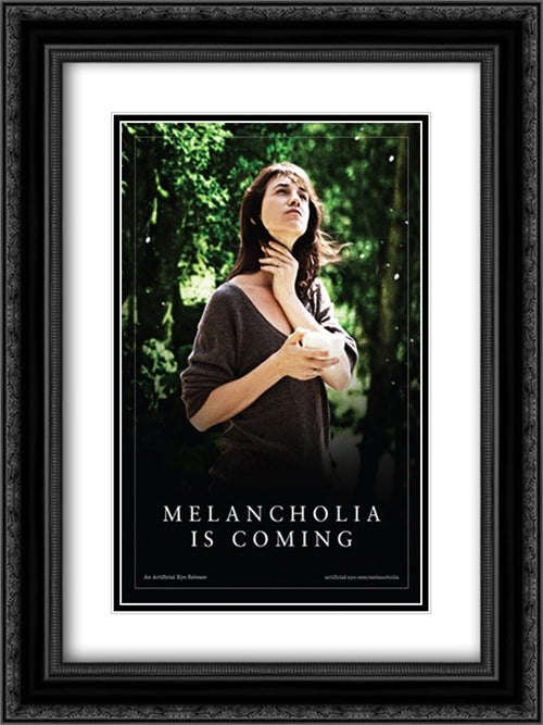 Melancholia 18x24 Black Ornate Wood Framed Movie Poster with Double Matting