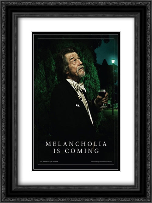 Melancholia 18x24 Black Ornate Wood Framed Movie Poster with Double Matting