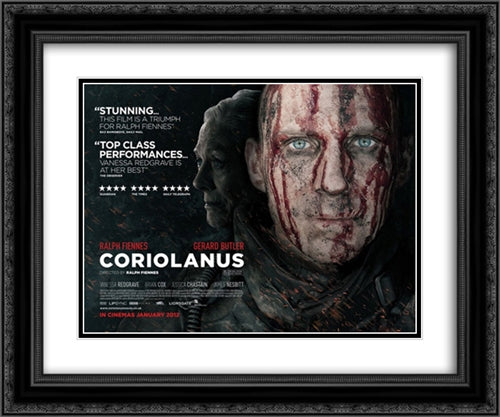 Coriolanus 24x20 Black Ornate Wood Framed Movie Poster with Double Matting