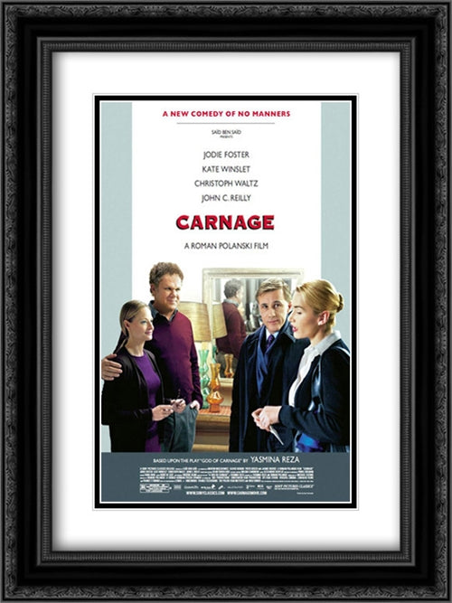 Carnage 18x24 Black Ornate Wood Framed Movie Poster with Double Matting