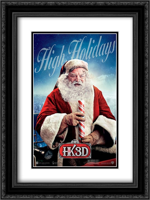 A Very Harold & Kumar Christmas 18x24 Black Ornate Wood Framed Movie Poster with Double Matting