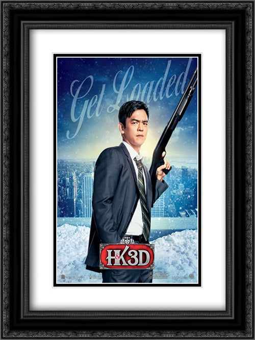 A Very Harold & Kumar Christmas 18x24 Black Ornate Wood Framed Movie Poster with Double Matting