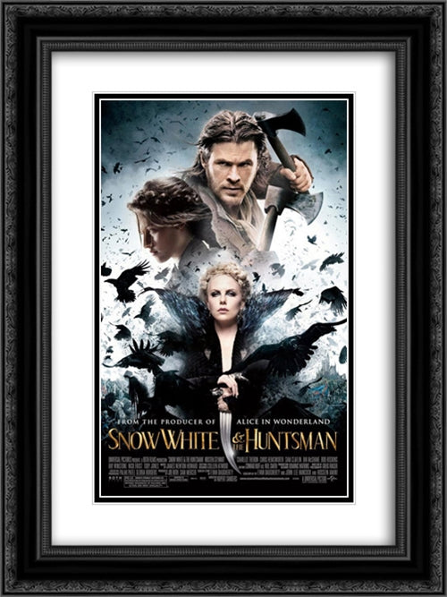 Snow White and the Huntsman 18x24 Black Ornate Wood Framed Movie Poster with Double Matting