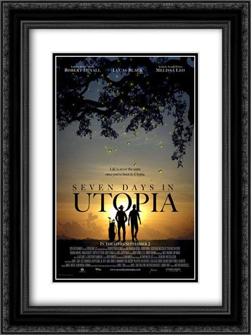 Seven Days in Utopia 18x24 Black Ornate Wood Framed Movie Poster with Double Matting