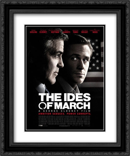 The Ides of March 20x24 Black Ornate Wood Framed Movie Poster with Double Matting