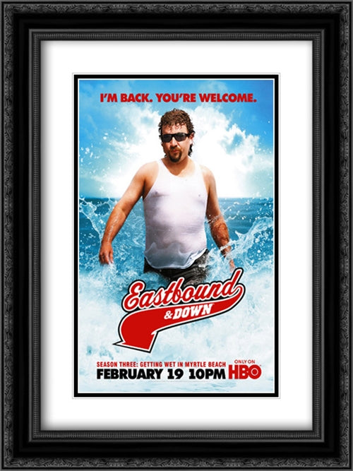 Eastbound and Down TV Series Show 18x24 Black Ornate Wood Framed Movie Poster with Double Matting