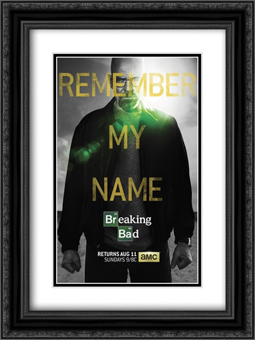Breaking Bad TV Series Show 18x24 Black Ornate Wood Framed Movie Poster with Double Matting