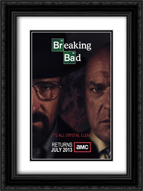 Breaking Bad TV Series Show 18x24 Black Ornate Wood Framed Movie Poster with Double Matting