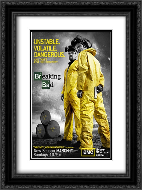 Breaking Bad TV Series Show 18x24 Black Ornate Wood Framed Movie Poster with Double Matting