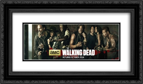 The Walking Dead TV Series Show 24x14 Black Ornate Wood Framed Movie Poster with Double Matting