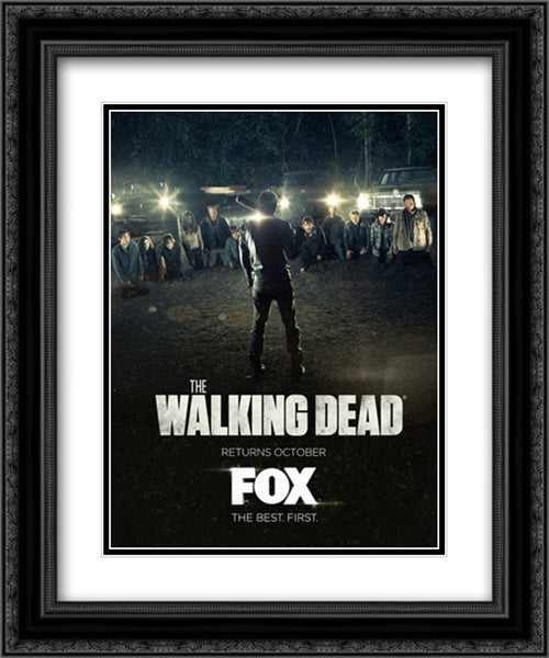 The Walking Dead TV Series Show 20x24 Black Ornate Wood Framed Movie Poster with Double Matting