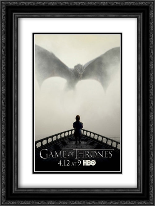 Game of Thrones TV Series Show 18x24 Black Ornate Wood Framed Movie Poster with Double Matting