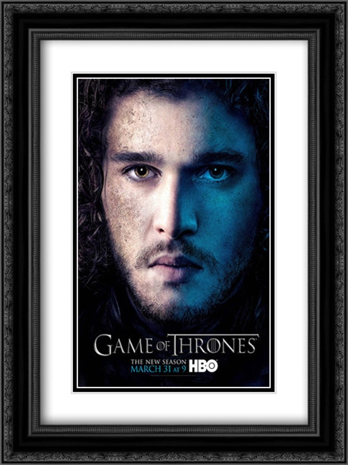 Game of Thrones TV Series Show 18x24 Black Ornate Wood Framed Movie Poster with Double Matting