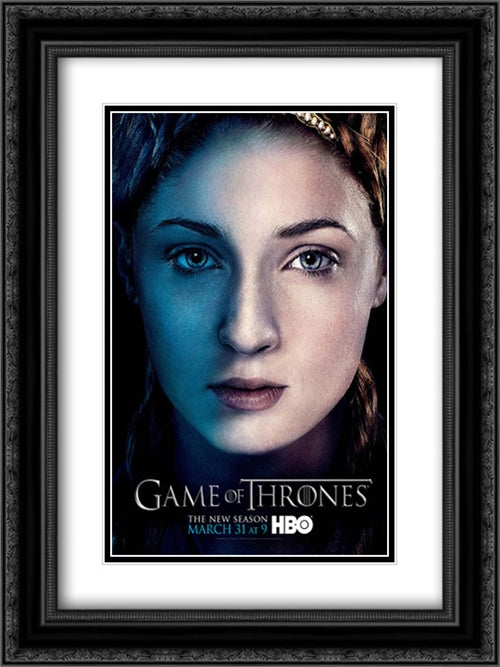 Game of Thrones TV Series Show 18x24 Black Ornate Wood Framed Movie Poster with Double Matting