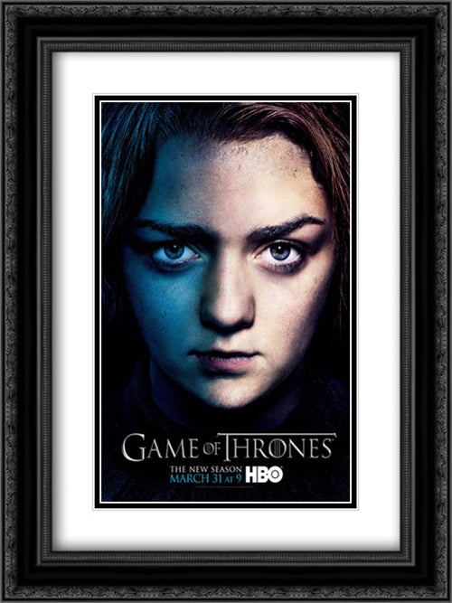 Game of Thrones TV Series Show 18x24 Black Ornate Wood Framed Movie Poster with Double Matting