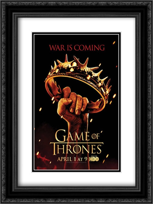 Game of Thrones TV Series Show 18x24 Black Ornate Wood Framed Movie Poster with Double Matting